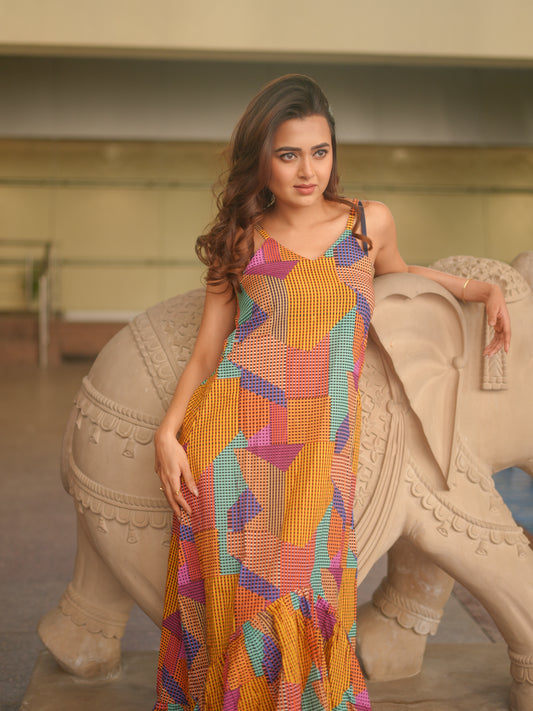 ✨ Checkered Confetti Cotton Dress – Perfect for Brunch, Travel 💃