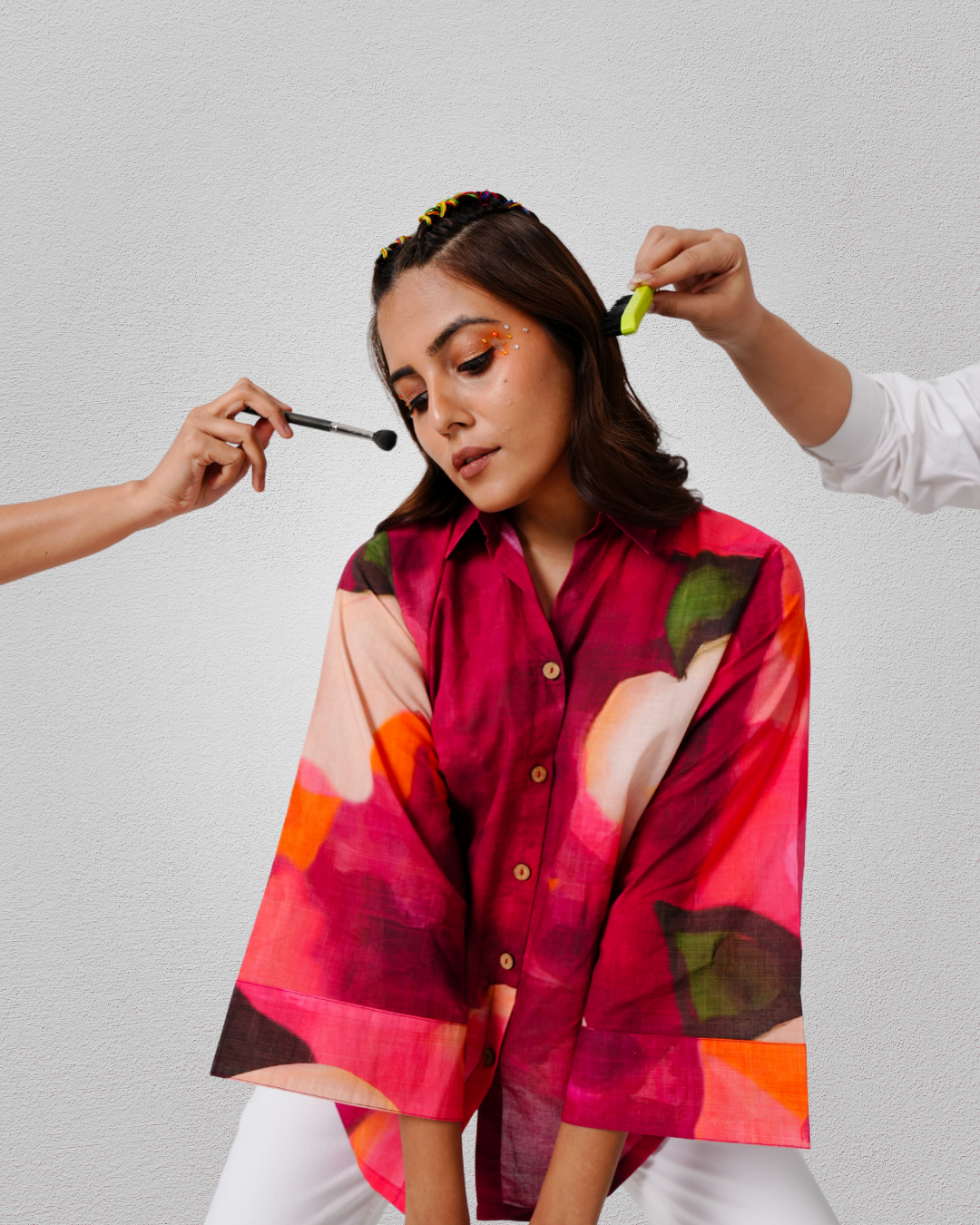 Cherry Hued Cotton Shirt