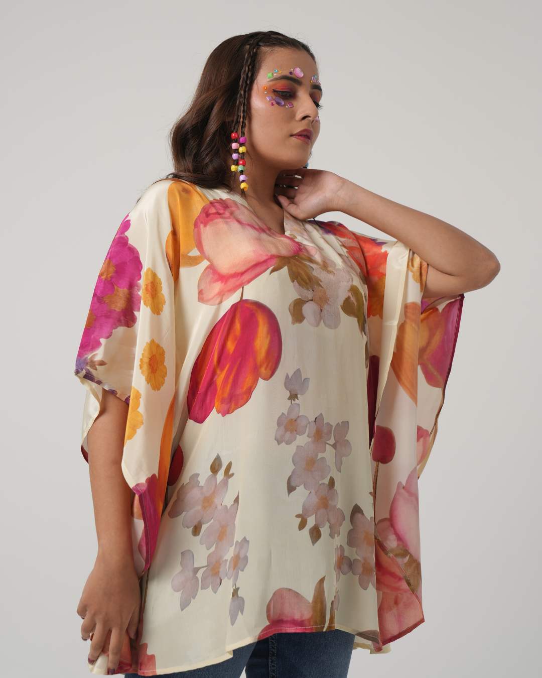 Whispering Petals Kaftan Top