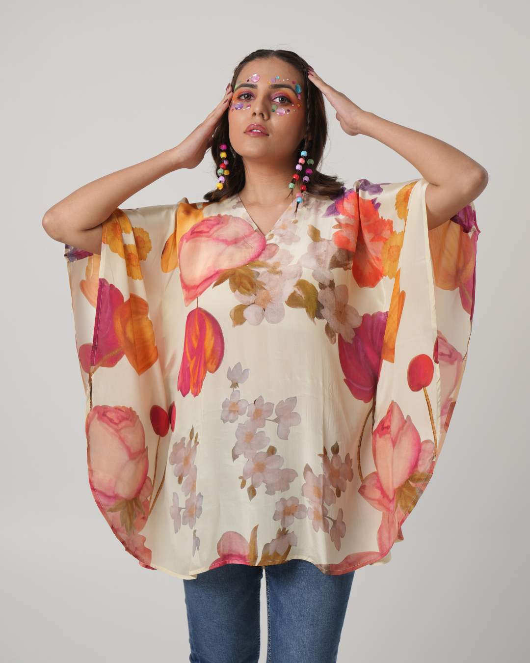 Whispering Petals Kaftan Top