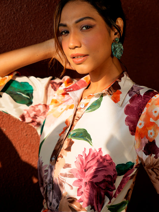 Florals in White Dress