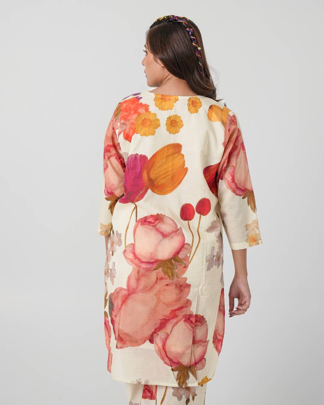 White Floral Cotton Co-ord Set