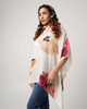 White with multi colour floral print