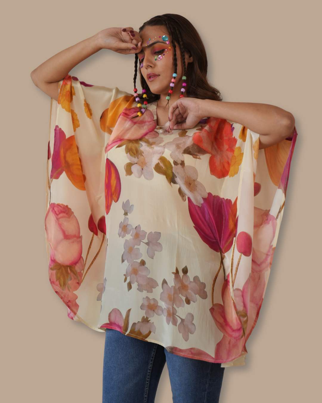 Whispering Petals Kaftan Top