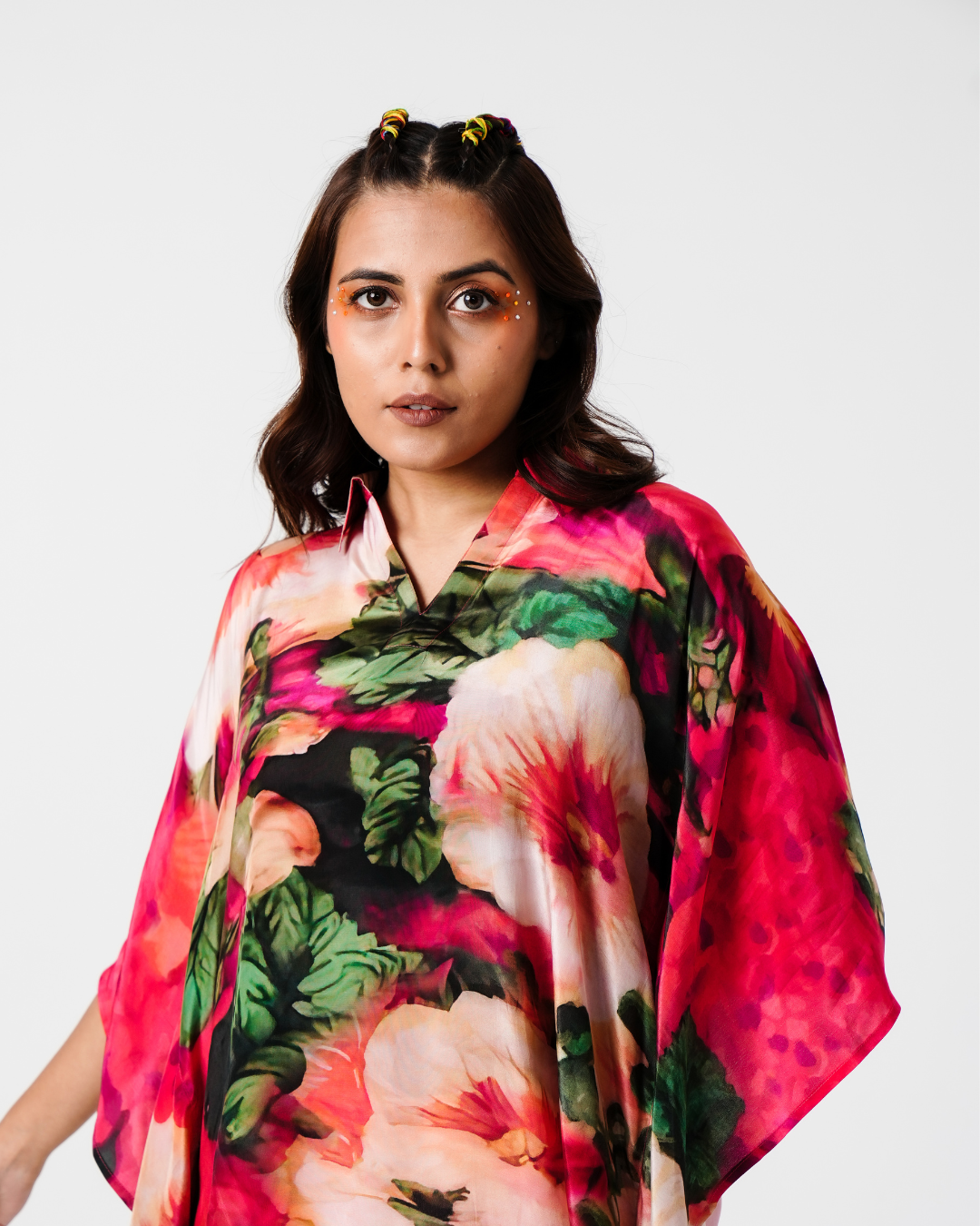 Red Floral kaftan Top