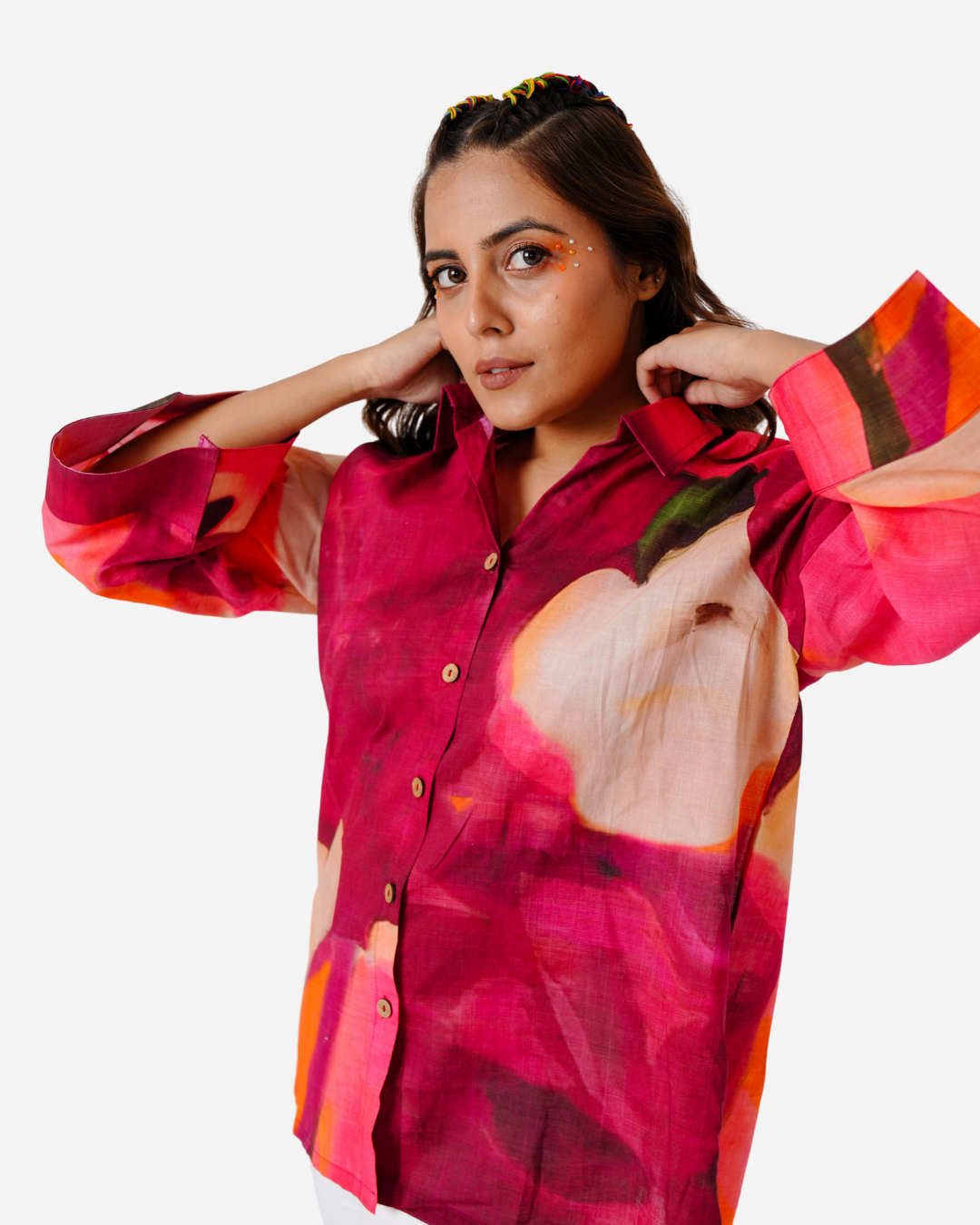 Cherry Hued Cotton Shirt