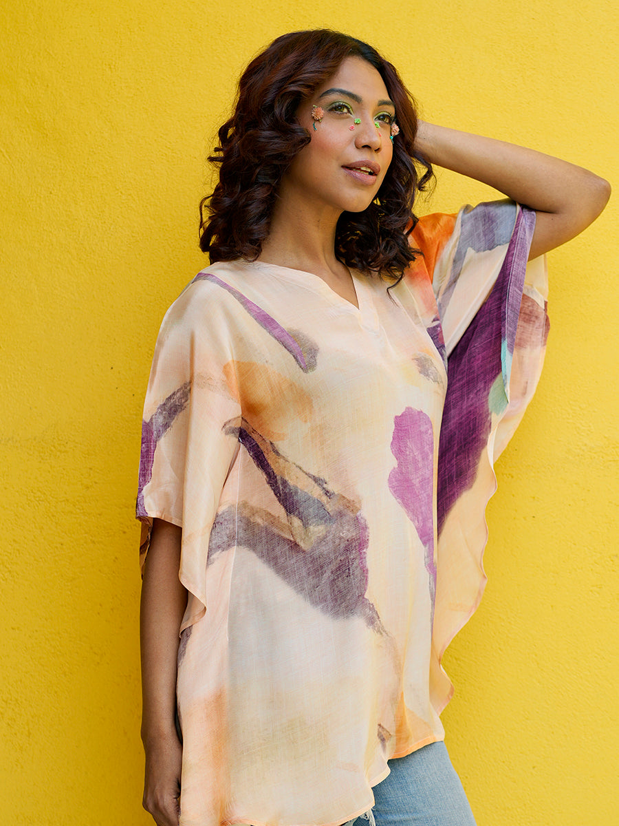 Lily Crepe Kaftan Top