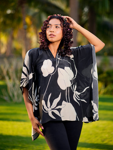 Black Ivy Crepe Kaftan Top