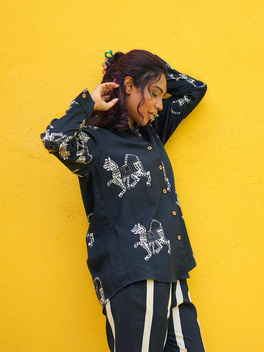 Tiger Printed Cotton Co-Ord Set