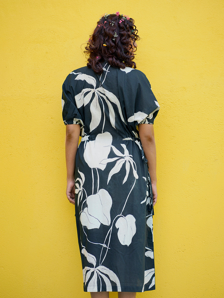 Black Ivy Cotton Tie Dress