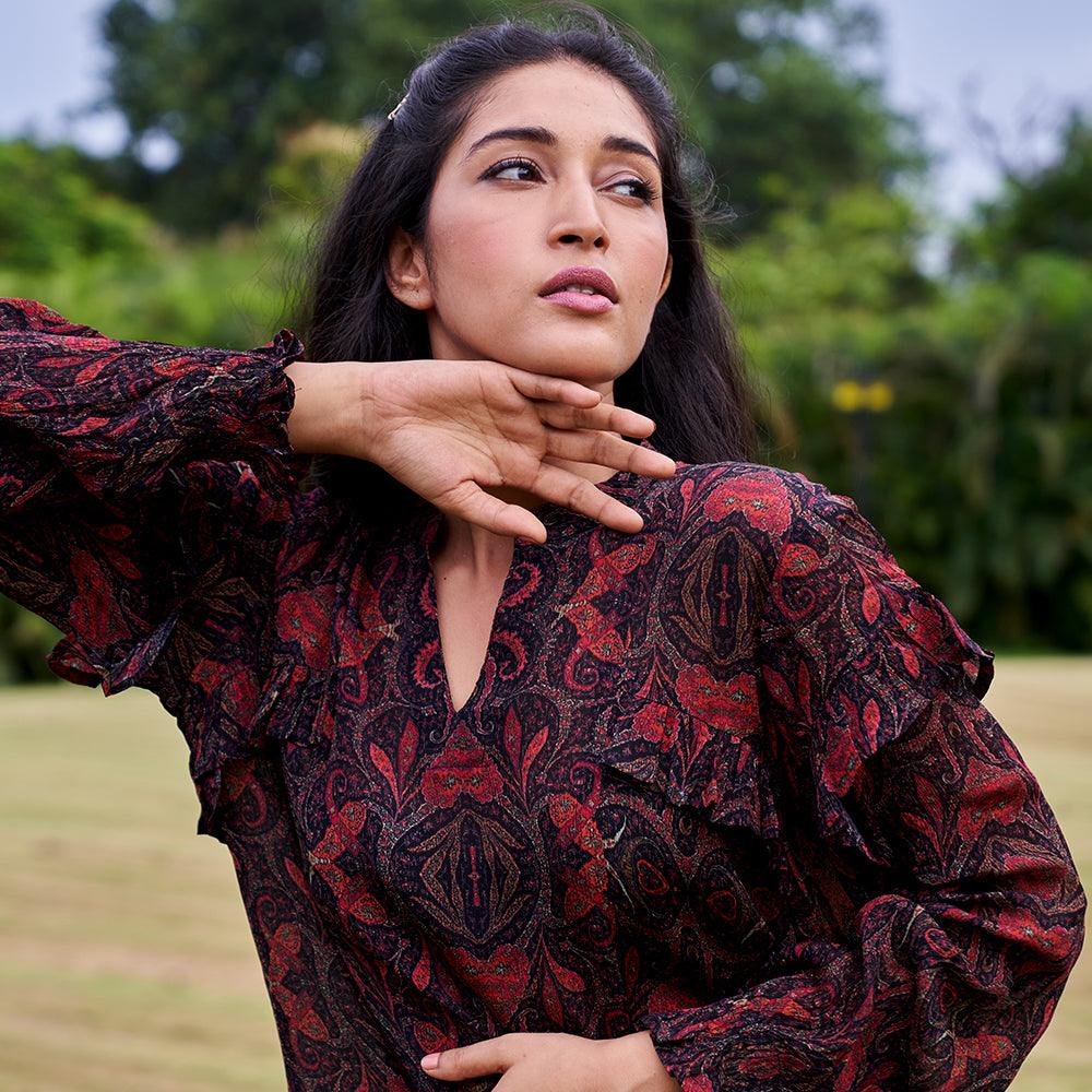 Paisley Print Chinon Top