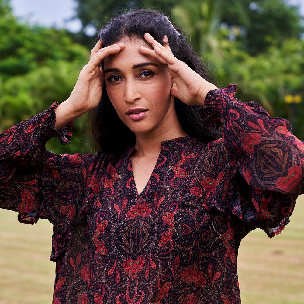 Paisley Print Chinon Top