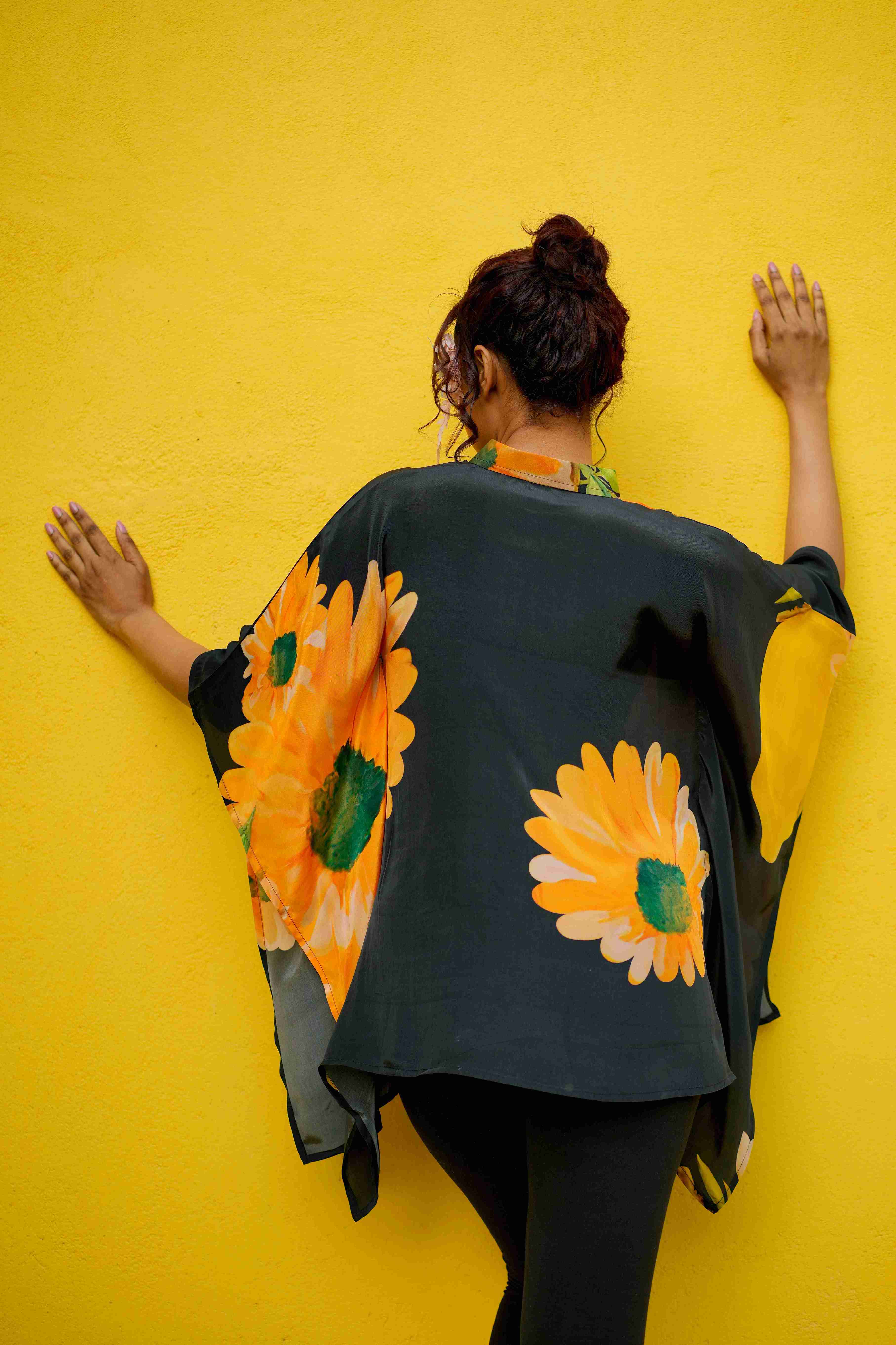 Sunflower Crepe Kaftan Top