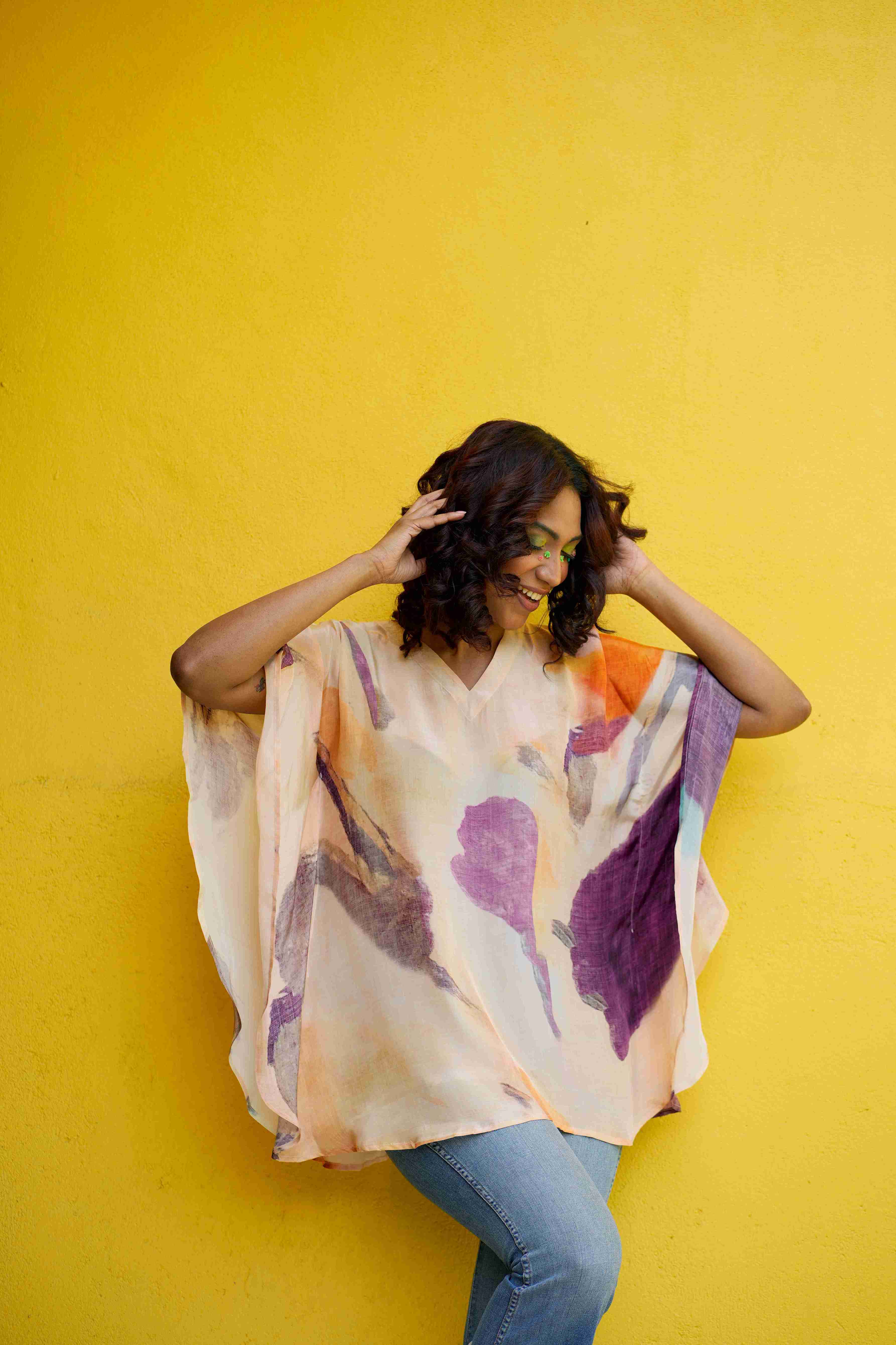 Lily Crepe Kaftan Top