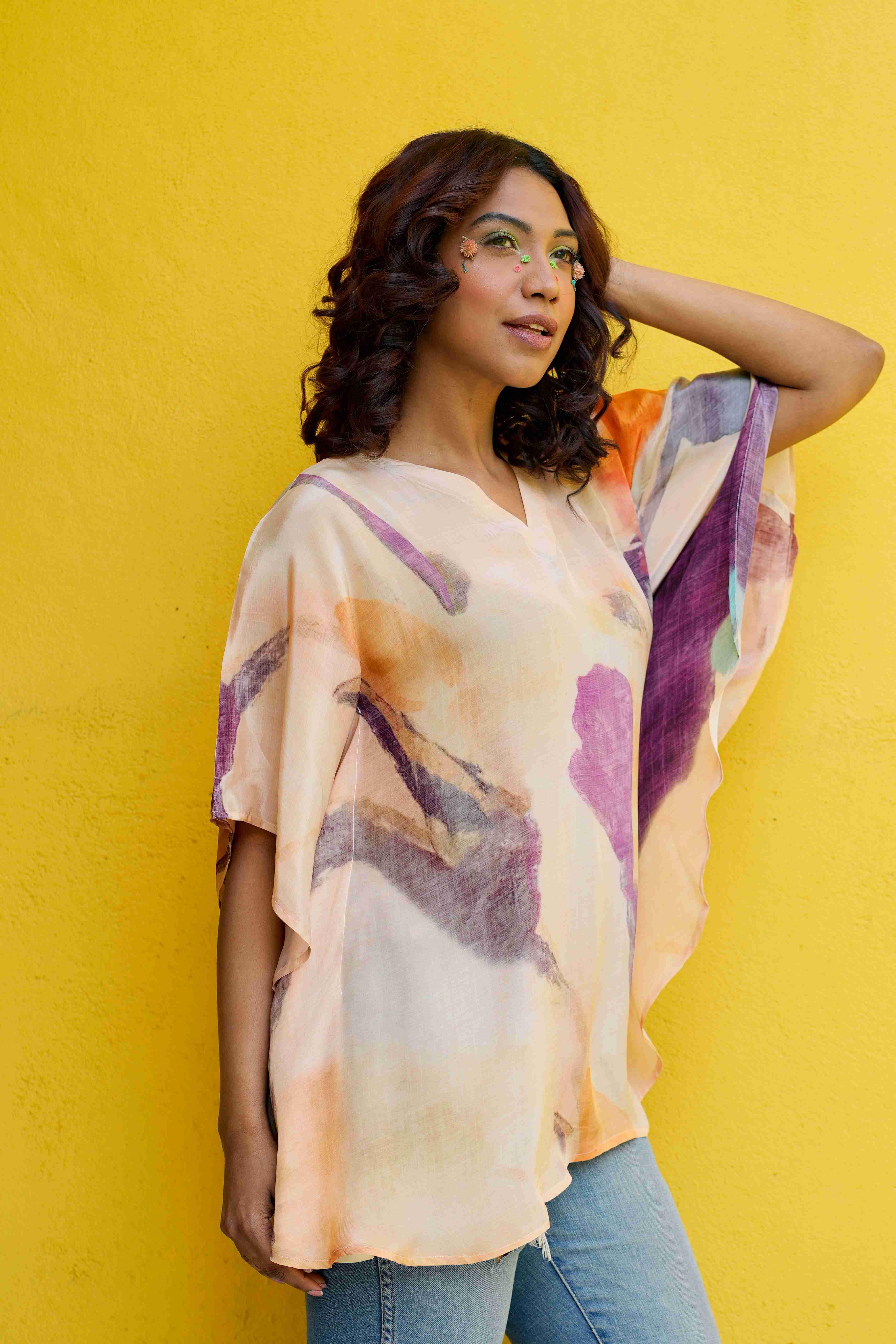 Lily Crepe Kaftan Top