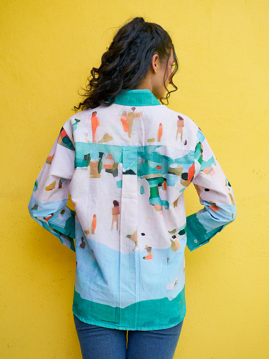 At The Beach Oversized Cotton Shirt