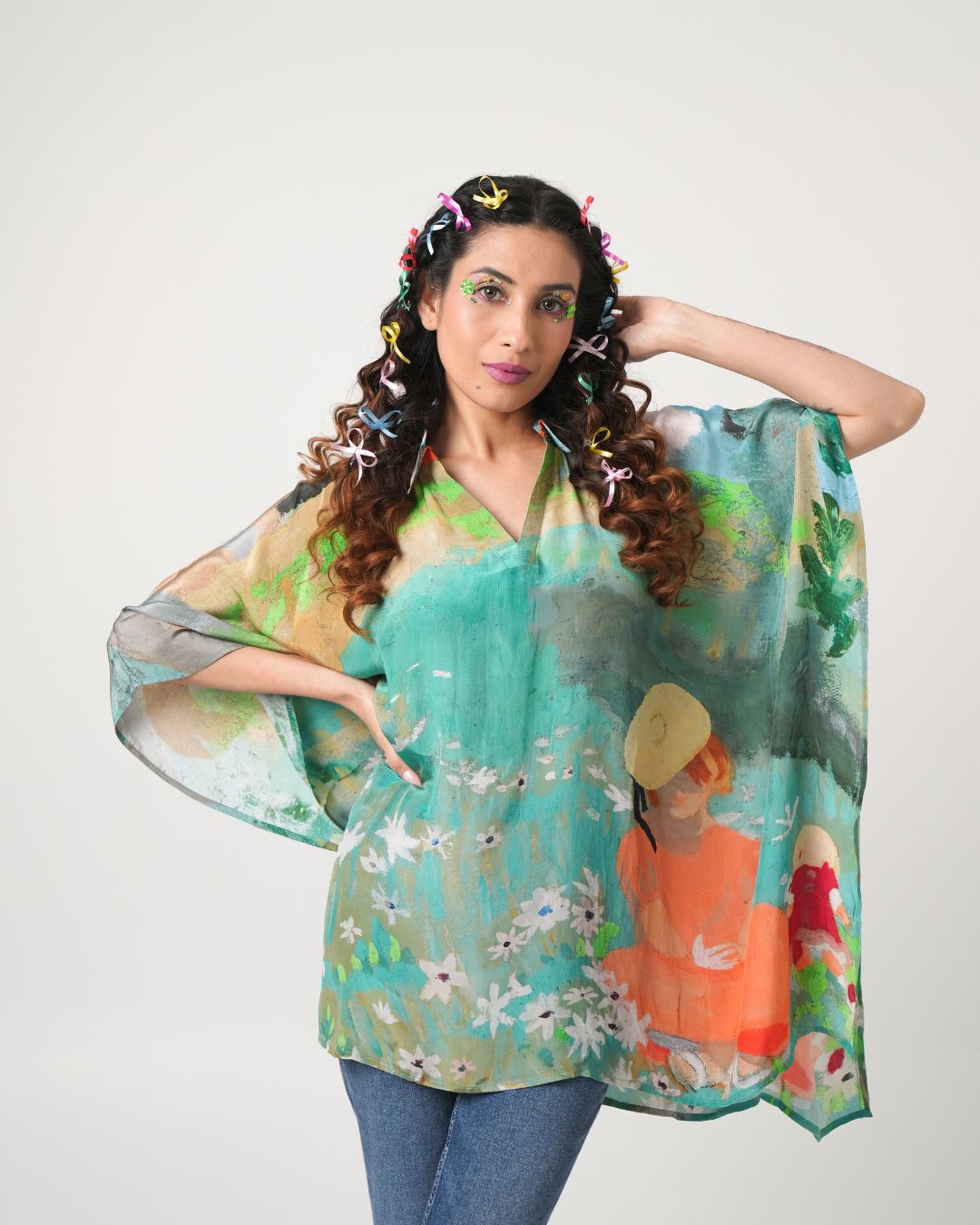 Matilda Crepe Kaftan Top