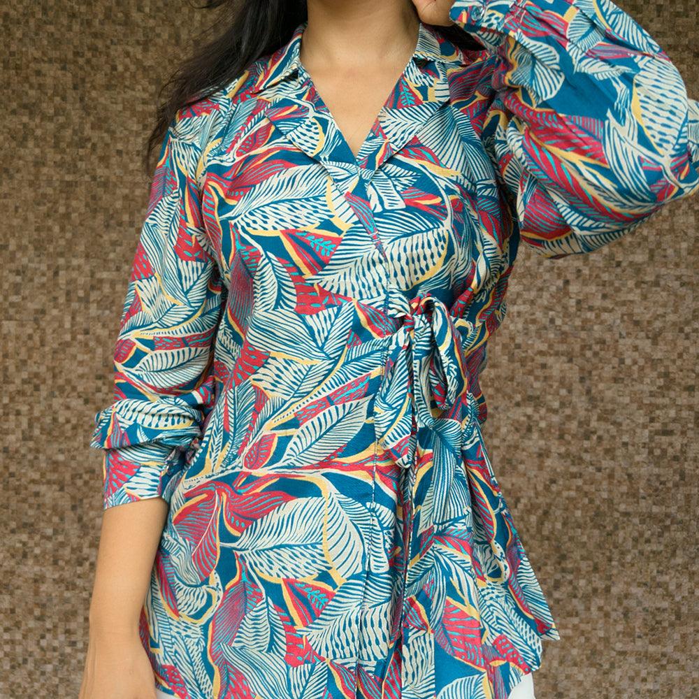 Foliage Charm Wrap Shirt