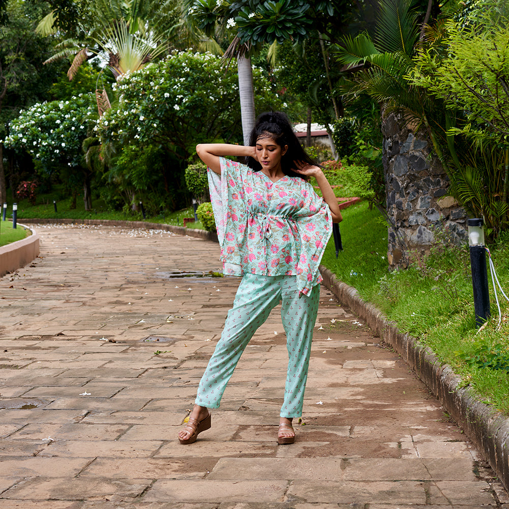 Mint Green Floral Print Co-ord Set