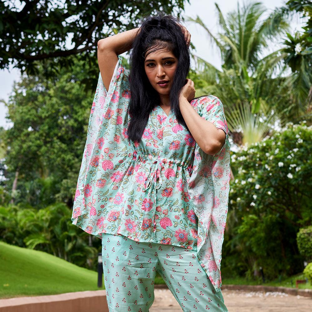 Mint Green Floral Print Co-ord Set