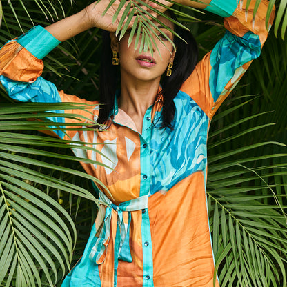GeoAbstract Harmony: Abstract Top & Geometric Pant Co-ord Set