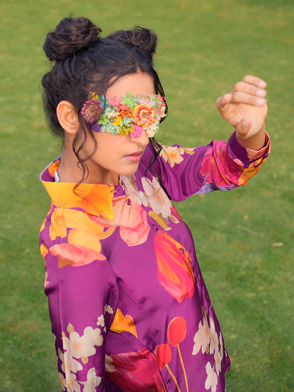 Wine Floral Printed Co-Ord Set