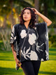 Black Ivy Crepe Kaftan Top – Floral Prints for Casual & Resort Wear