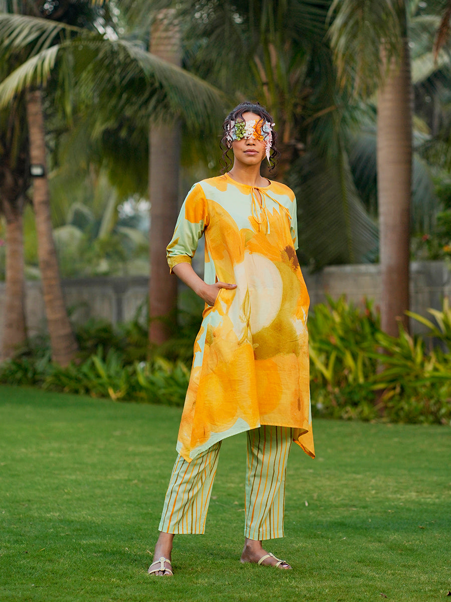 Sunshine Long Kurta Cotton Co-Ord Set