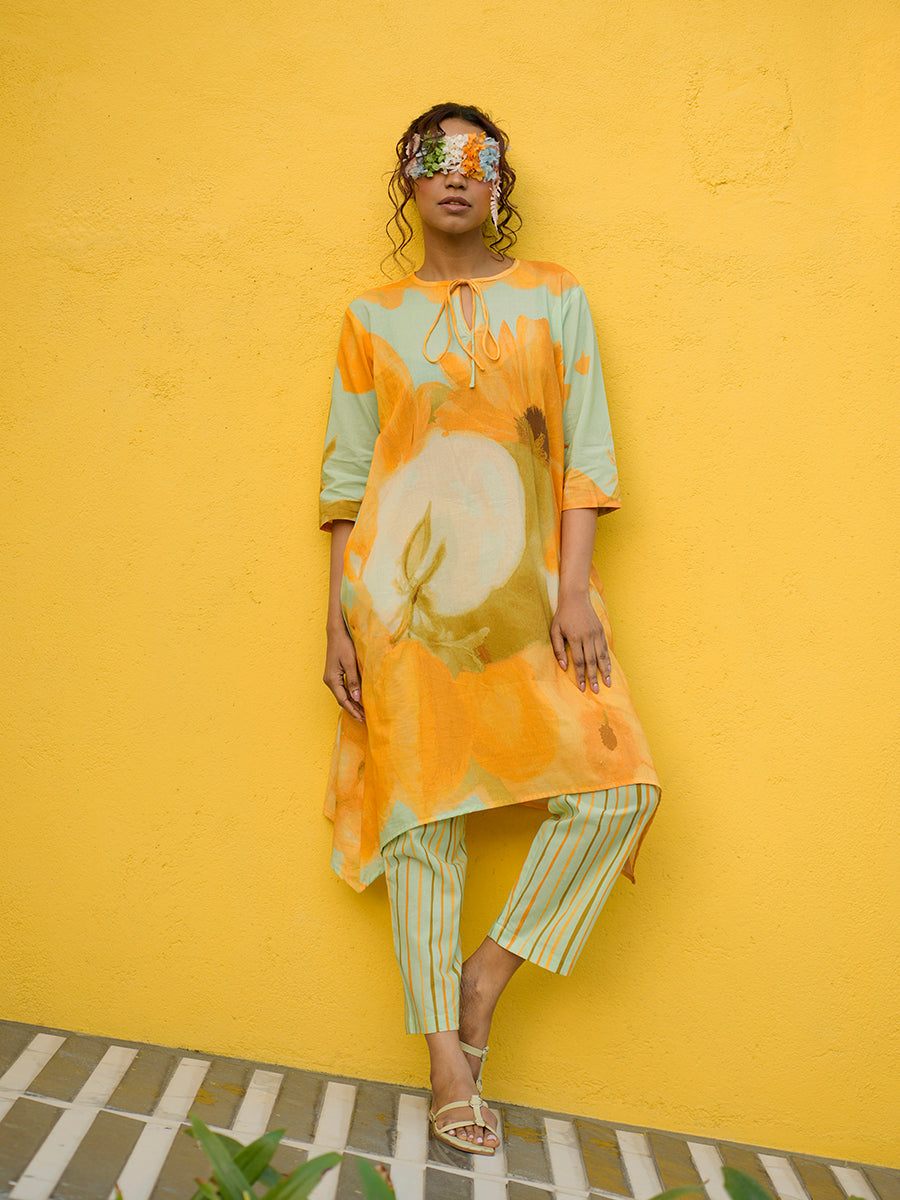 Sunshine Long Kurta Cotton Co-Ord Set