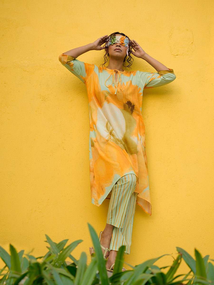 Sunshine Long Kurta Cotton Co-Ord Set