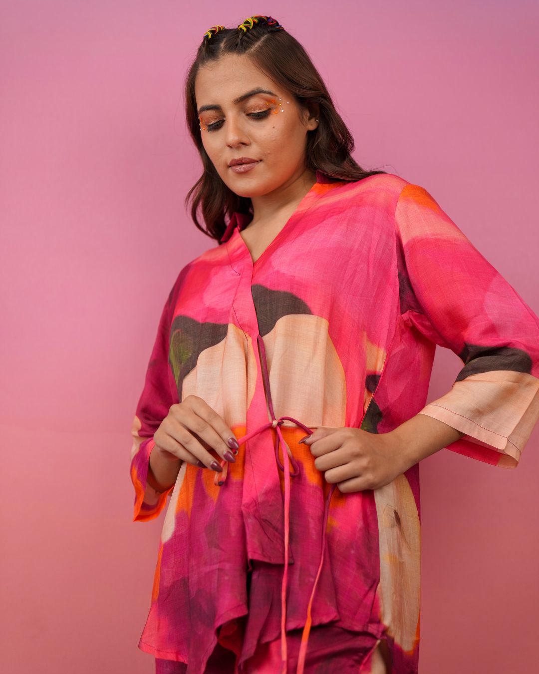 Cherry Hued Muslin Coord Set