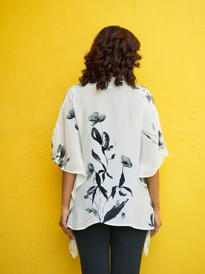 White Ivy Crepe Kaftan Top