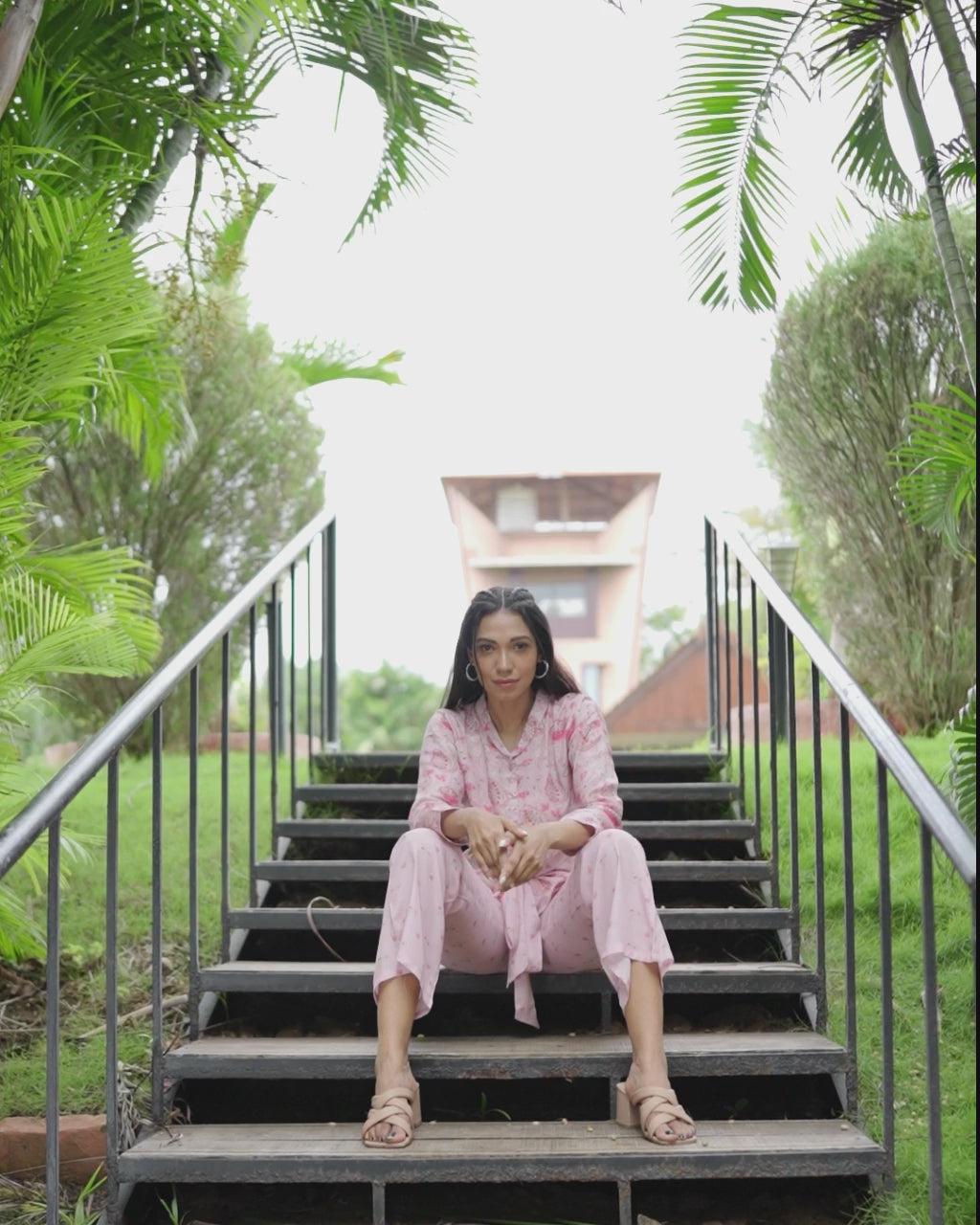 Pastel Paisley Dreamy Co-ord Set in Pink Muslin