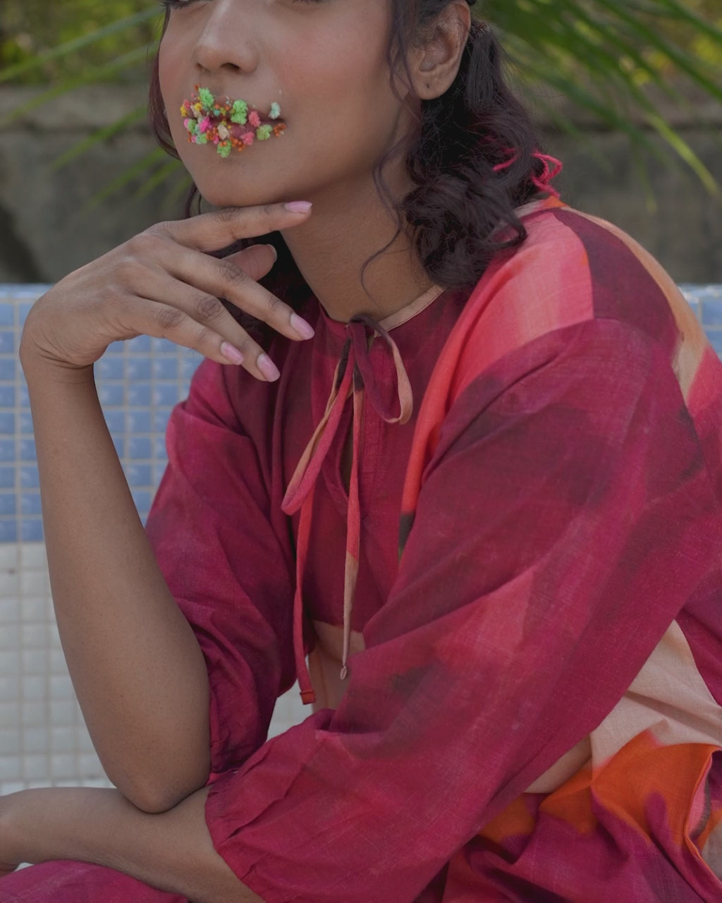 Cherry Long Cotton Kurta Co-Ord Set – Perfect for Daily Wear, Festive Mornings & Summer Comfort