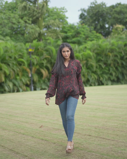 Paisley Print Chinon Top