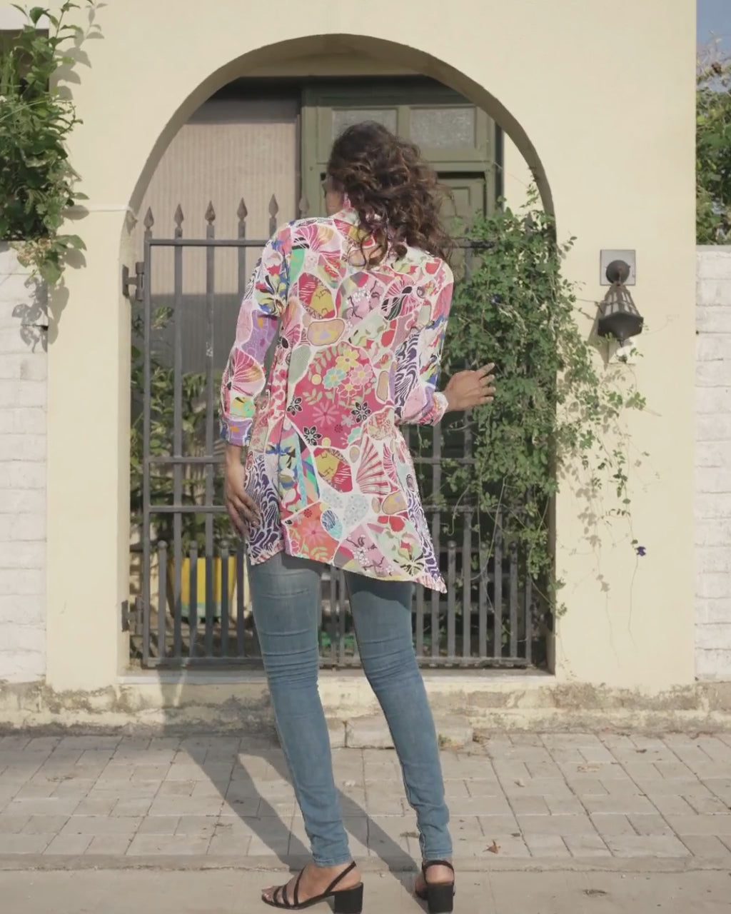 Rainbow Coloured White Shirt