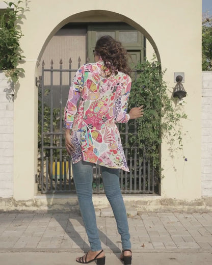 Rainbow Coloured White Shirt