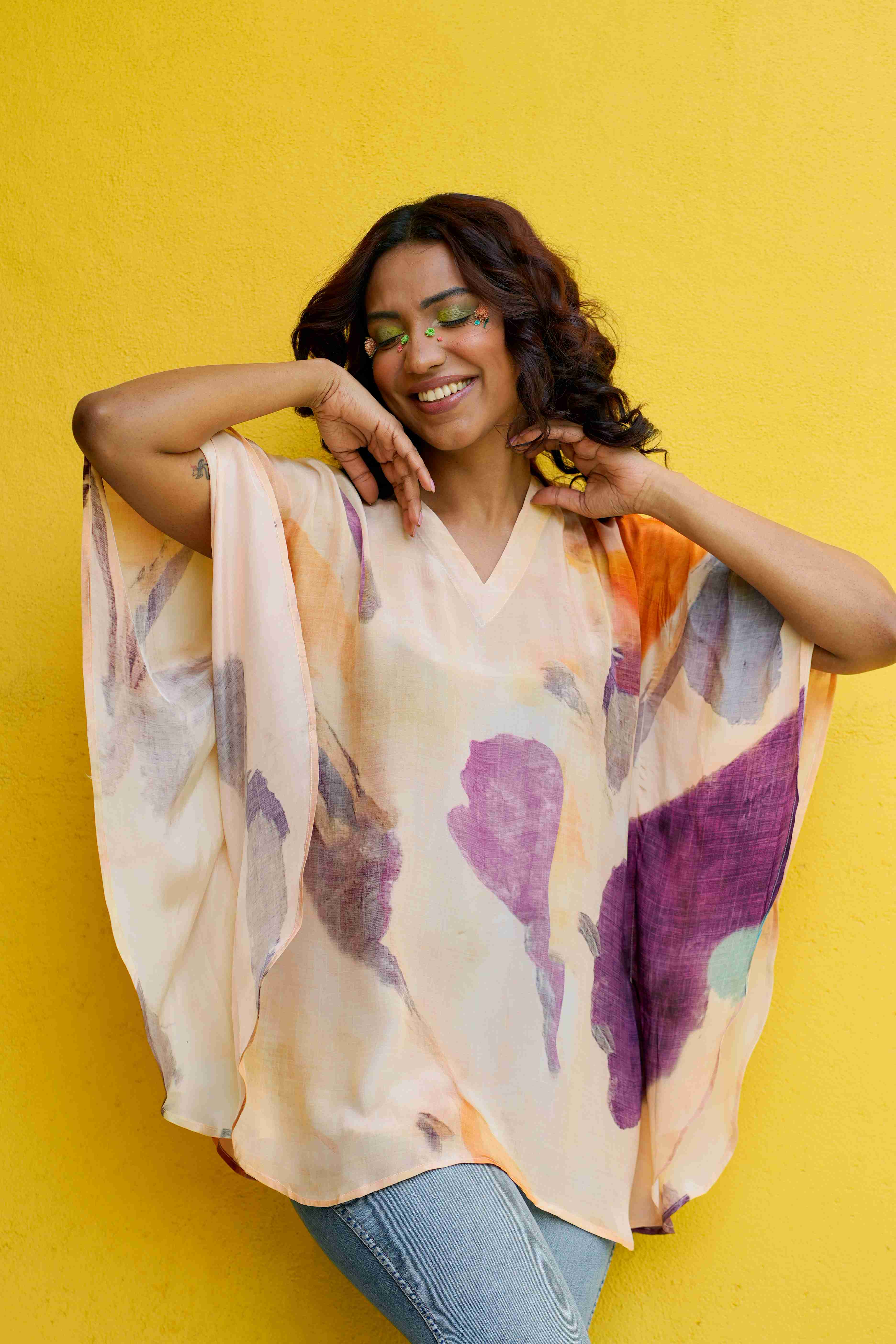 Lily Crepe Kaftan Top